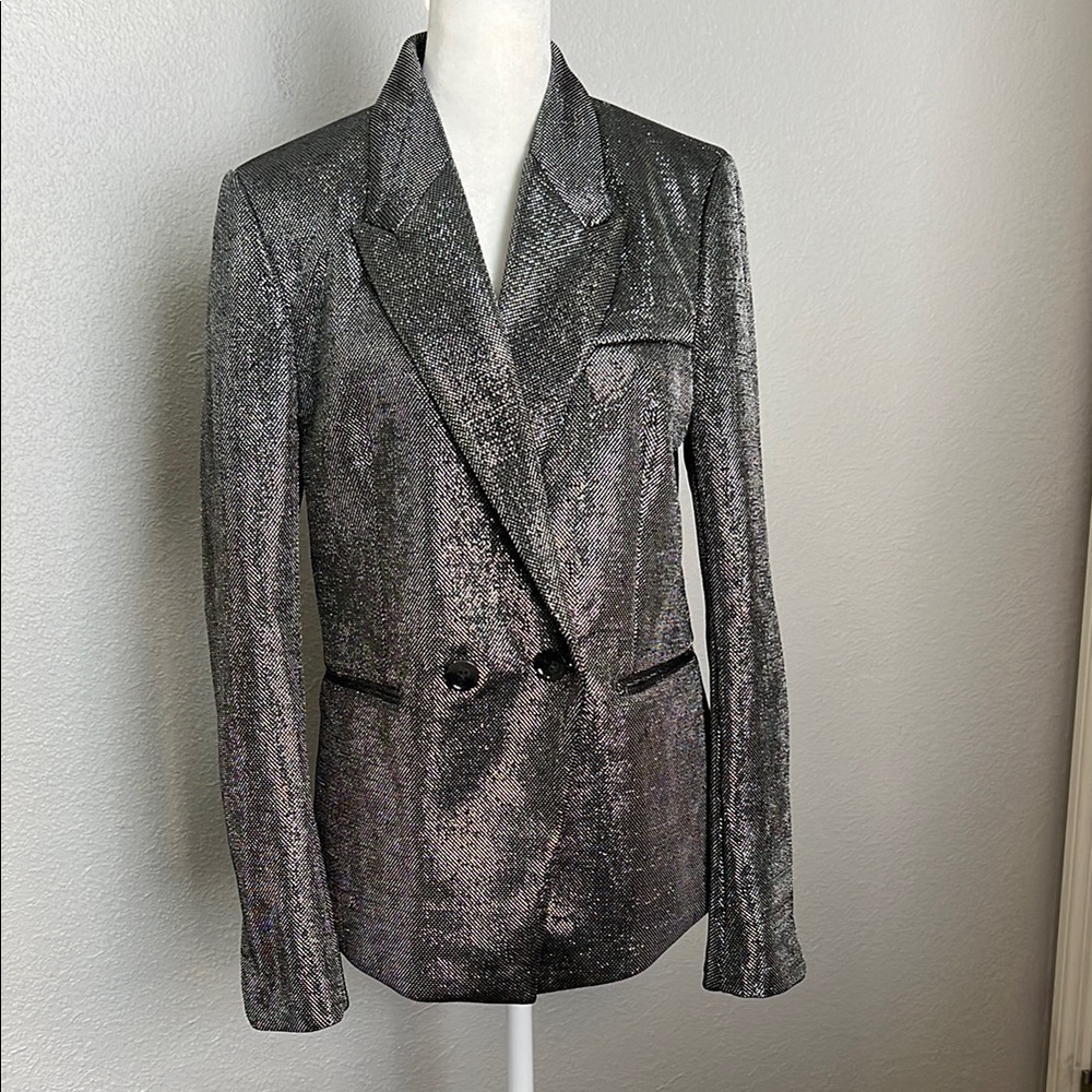 H&M Trinny Metallic Blazer Size 6